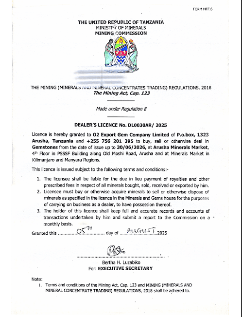 Dealer's Licence — DL0030AR / 2025